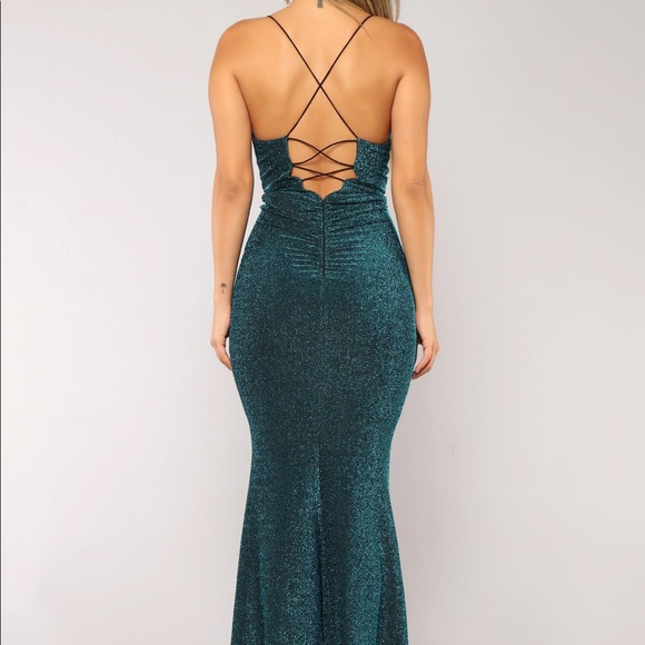 New Years Eve Teal Stardust dress - Picture 4 of 6